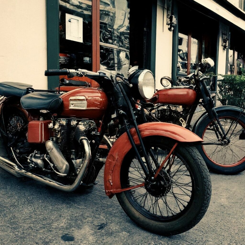 antique red motorcycle